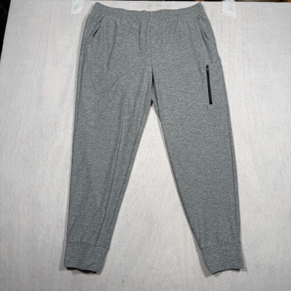 Free Assembly Mens Heather Gray Jogger Pants Tapered Leg Stretch Size XL 580